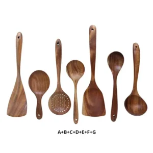 Wooden Spoon Natural Wooden Tableware Teak Wood Nanmu Super Long Cooking Spoon Kitchen Utensils for Cooking Kitchen Tools