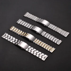 Metal Strap18mm 20mm 22mm Universal Stainless Steel Watch Band Folding Safety Buckle for Women Bracelet Watch Belt Accessories