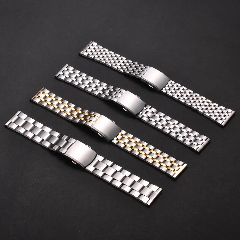 Metal Strap18mm 20mm 22mm Universal Stainless Steel Watch Band Folding Safety Buckle for Women Bracelet Watch Belt Accessories