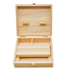 Wooden Stash Box With Rolling Tray for Smoke Accessories Bamboo Storage Container with Lock Organizer for Tobacco Herb Smoking