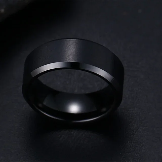 S6e5784bf525f47ebb01800891a3929d1f.webp Charm Jewelry Ring for Men Women Stainless Steel Black Rings Wedding Engagement Band Quality Matte Male Jewelry