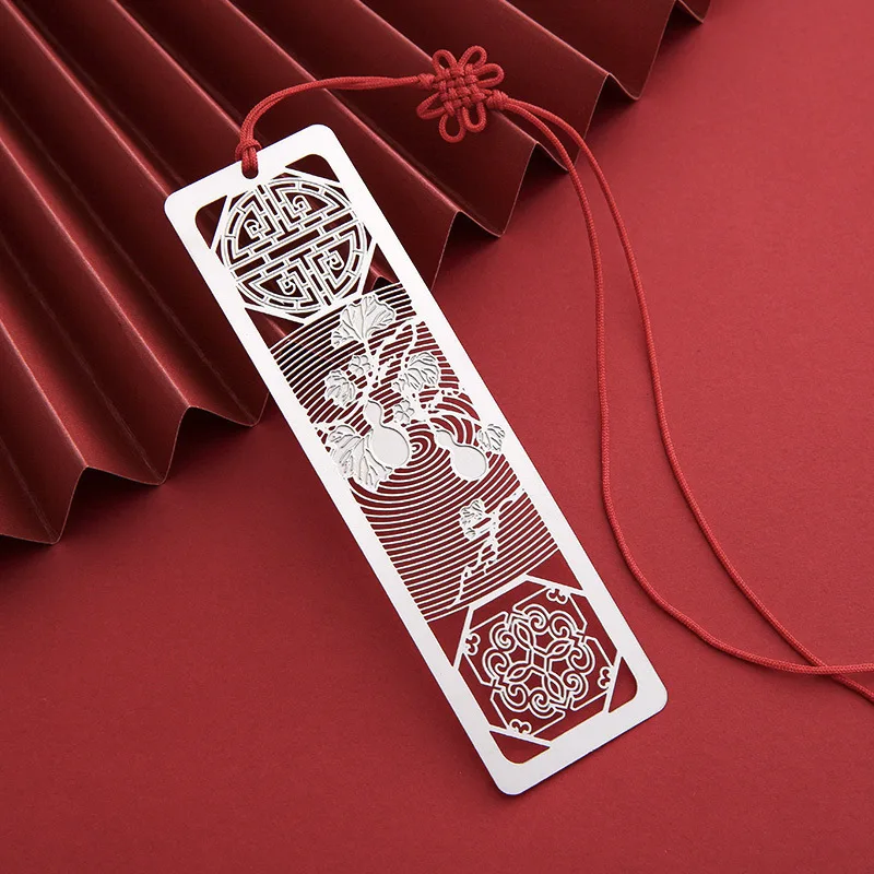 Metal Bookmark Creative Chinese Style Exquisite Stainless Steel Hollow Book Clip Stationery School Office Supplies Student Gifts