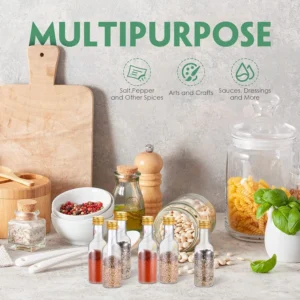 10Pcs Mini Liquor Bottles 50ml Plastic Spirit Bottles Silver/ Gold/ Black Caps Alcohol Shot Bottles