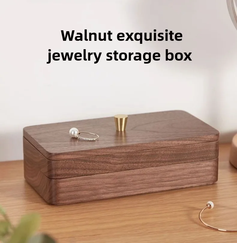 Wooden Jewelry Storage Box Earring Necklace Jewelry Organizer Box Bracelet Ring Necklace Watch Boxes Vintage Display Holder