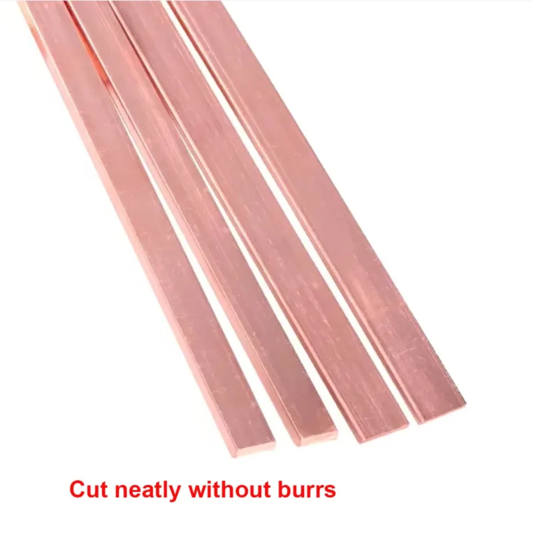 T2 Red Copper Flat Bar Plate Strip Thick 0.05/0.1/0.2-10mm Pure Copper Rectangular Solid Metal Sheet Width 5/6-12mm Length 500mm