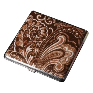 New Classic Leather Pattern Rubber Band Style Coarse 20 Cigarettes Box For Men Portable And Lightweight Metal Cigarette Box
