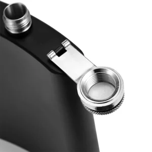 LMETJMA Matte Black Hip Flask for Liquor Stainless Steel Leak proof with Funnel Flask set Drinking Whiskey Flask KC0454