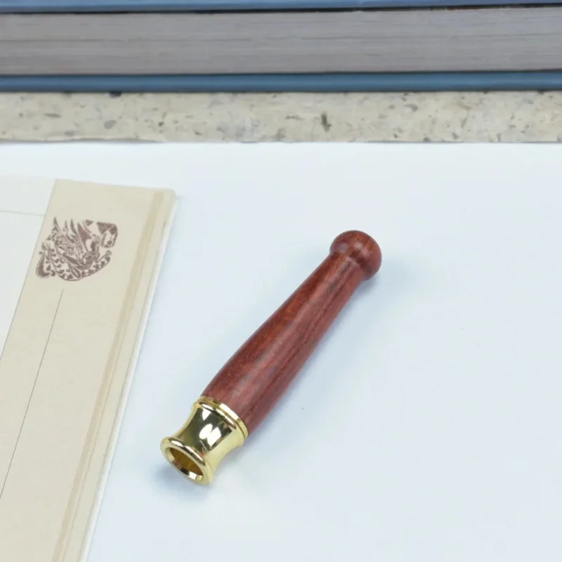 Double Filter Red Sandalwood Smoke Pipe Carved Dragon Mouth Real Wood Cleaning Friendly Compact And Durable Smoking Accessory