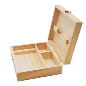 Wooden Stash Box With Rolling Tray for Smoke Accessories Bamboo Storage Container with Lock Organizer for Tobacco Herb Smoking