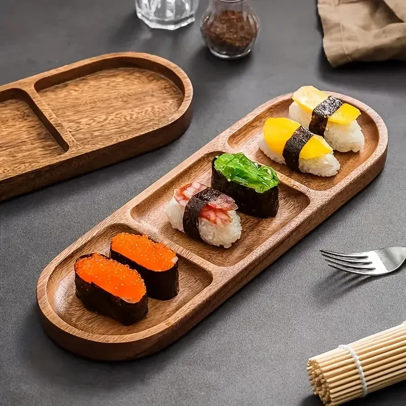 Solid wood fruit plate factory wholesale wooden tray multi-size high-value fruit tray snack plate