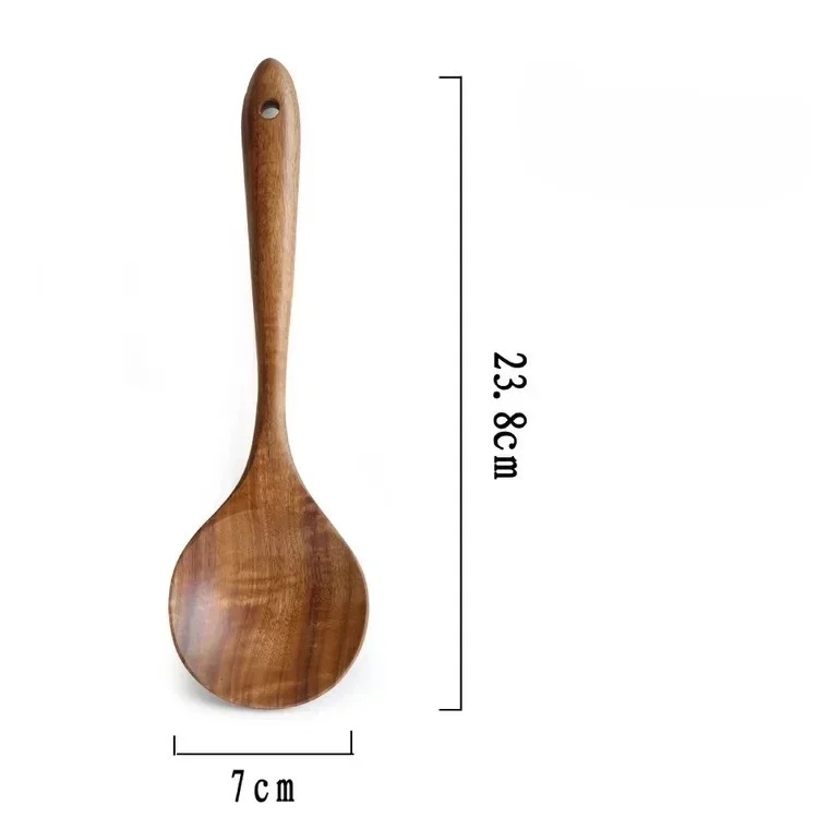 Wooden Spoon Natural Wooden Tableware Teak Wood Nanmu Super Long Cooking Spoon Kitchen Utensils for Cooking Kitchen Tools