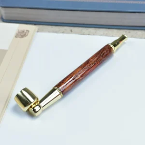 Double Filter Red Sandalwood Smoke Pipe Carved Dragon Mouth Real Wood Cleaning Friendly Compact And Durable Smoking Accessory