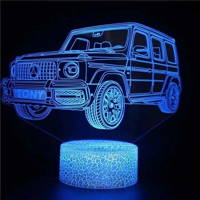 Car,Truck,Tractor,Excavator 3D Night Light LED Touch Illusion Table Lamp Baby Bedroom Decor Gift Lamps for Christmas Birthday