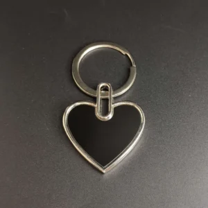 Custom Logo Name Metal Black Keychain Personalized Keyring Plate Laser Marking Engraving Stainless Steel Key Chain Ring Gift