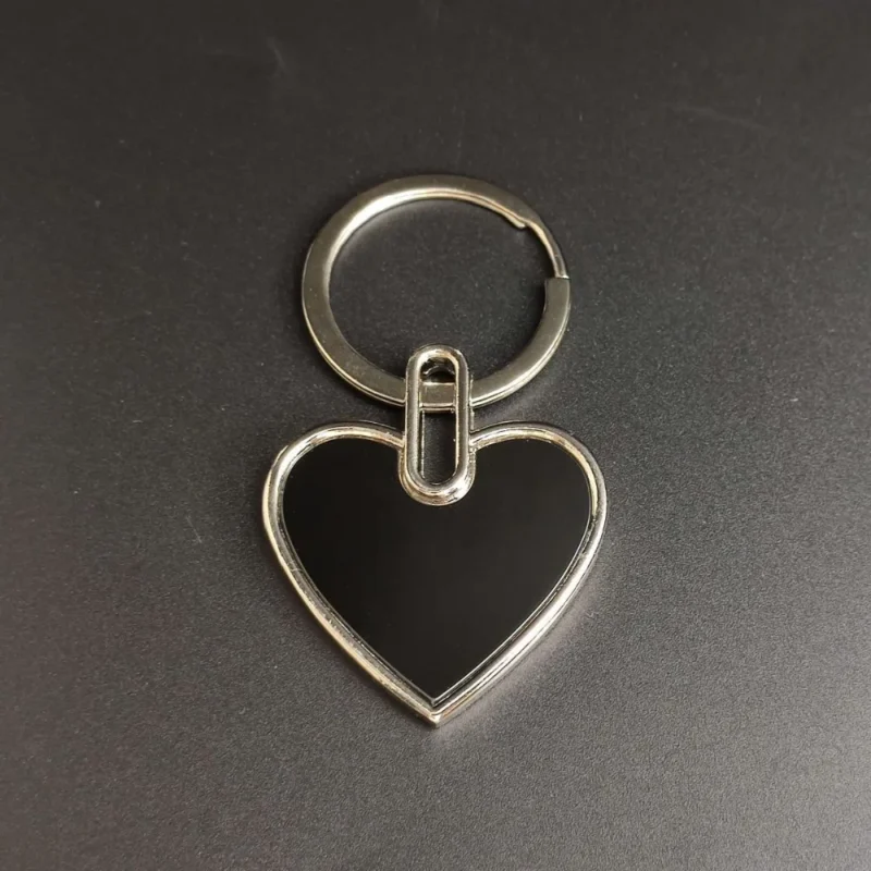 Custom Logo Name Metal Black Keychain Personalized Keyring Plate Laser Marking Engraving Stainless Steel Key Chain Ring Gift