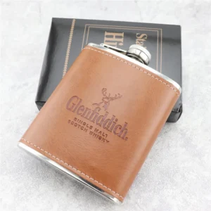 Stainless Steel Hip Flask Mini 7oz Pu Leather Wrap Whisky Flagon Alcohol Bottle Vodka Liquor Pocket Man Gift