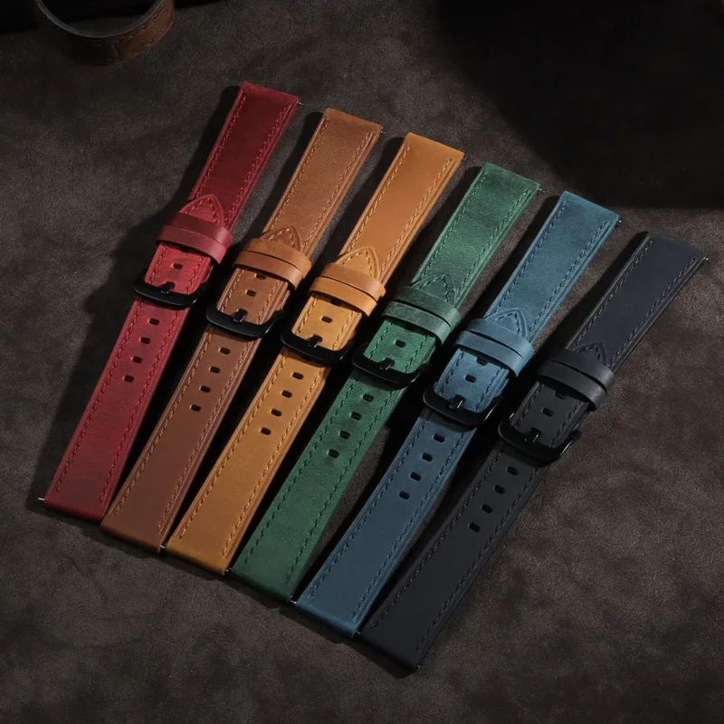 Vintage Watch Strap Quick Release 18mm 20mm 22mm 24mm Cowhide Watchband Smart  Watch Strap for Casio Accessories Bracelet