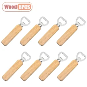 1-30PCS Stainless Steel Wooden Bottle Opener For Home Kitchen Bar Restaurant Party Gift Kitchen Accessories  Gadget