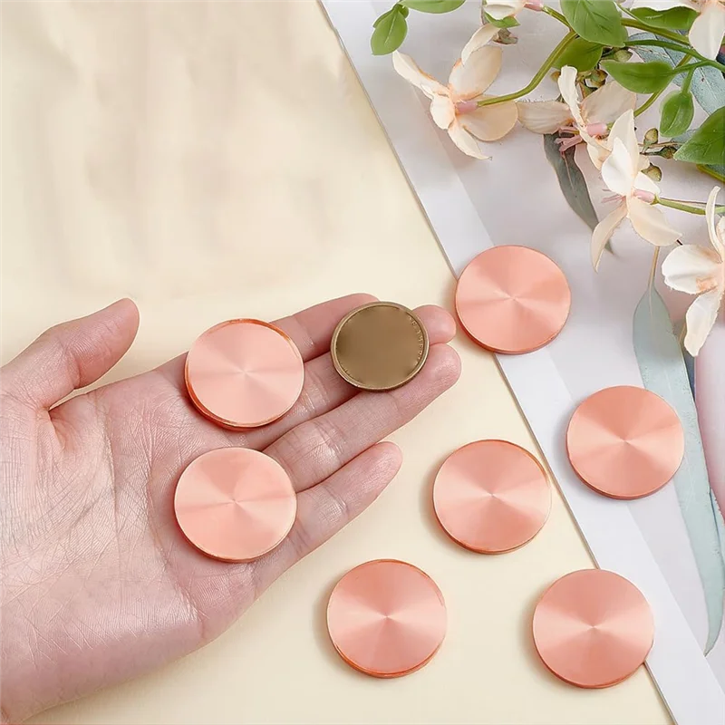 B84B-Rose Gold For DIY Crafts Engraving Blanks 10Pcs 40Mm Copper Round Disc Metal Plates For Stamping