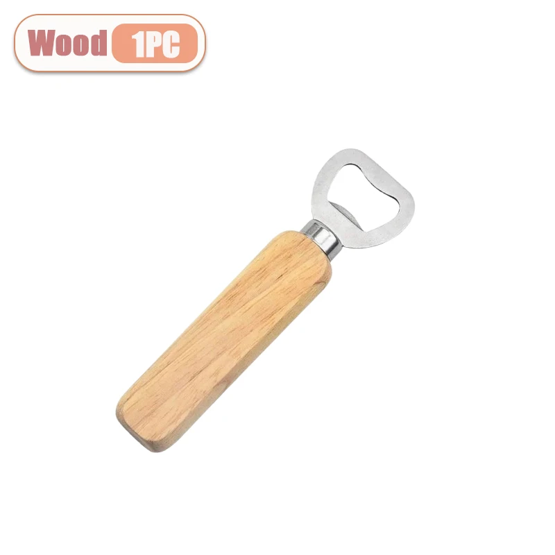 1-30PCS Stainless Steel Wooden Bottle Opener For Home Kitchen Bar Restaurant Party Gift Kitchen Accessories  Gadget