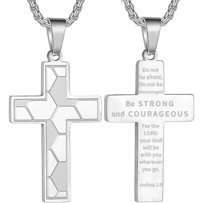 1PC Male Stainless Steel Necklace Man Rugby Baseball Necklaces for Men Basketball Soccer Cross Necklace Men Accessories Jewelry