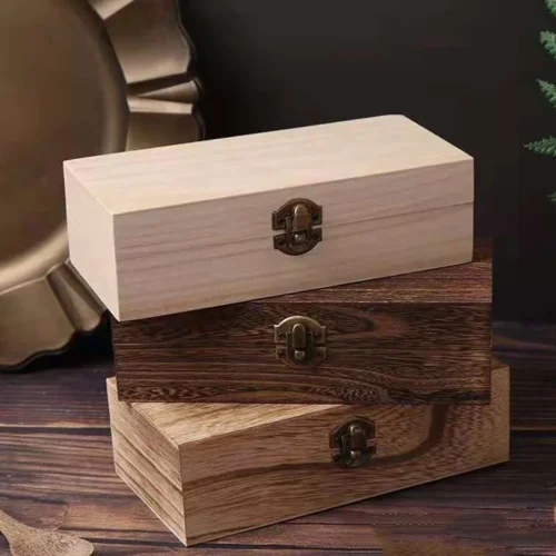 Wooden Storage Box Desktop Wood Clamshell Jewelry Storage Hand Decoration Wooden Box S M L Wedding Gift Storage Box