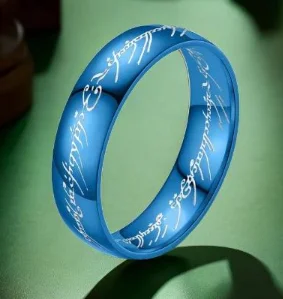 Carved Engraving Rings for Men Gold Plated Stainless Steel Master Ring Jewelry Gifts One Ring of Power Black Ring LOvers Women