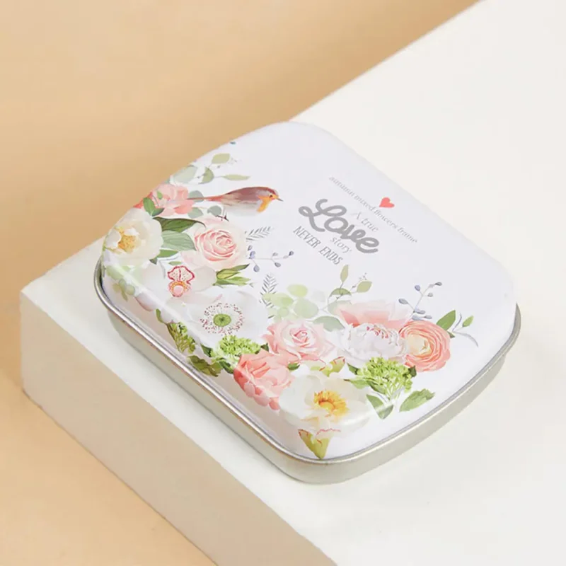 Metal Mini Hinged Iron Box Rectangular Empty Tin Storage Box Jewelry Pill Candy Cases Container Cosmetic Organizer Home Supplies