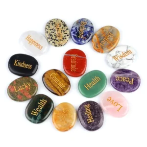 Mineraali Runes Engrave Courage Natural Amethyst Aventurine Tiger Eye Oval Stone Amulets Mascot Divination for Home Decor Crafts