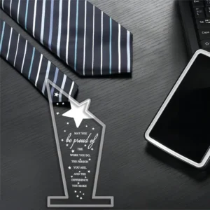 Acrylic Employee Appreciation Award, Thank You Trophy for Coworkers, Retirement Farewell Gifts for Adults, Women & Men