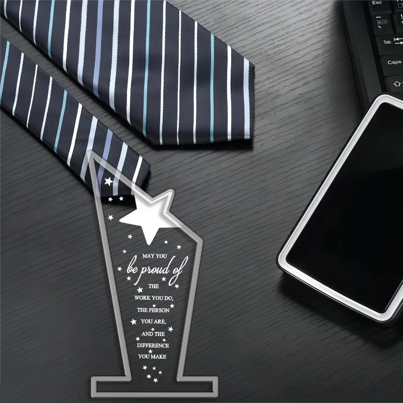 Acrylic Employee Appreciation Award, Thank You Trophy for Coworkers, Retirement Farewell Gifts for Adults, Women & Men