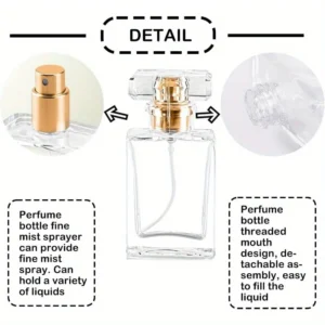 8pcs 30ml Glass Perfume Bottles Empty Refillable Clear Travel Perfume Spray Atomizer Bottle Perfume Bottle Atomizer Container