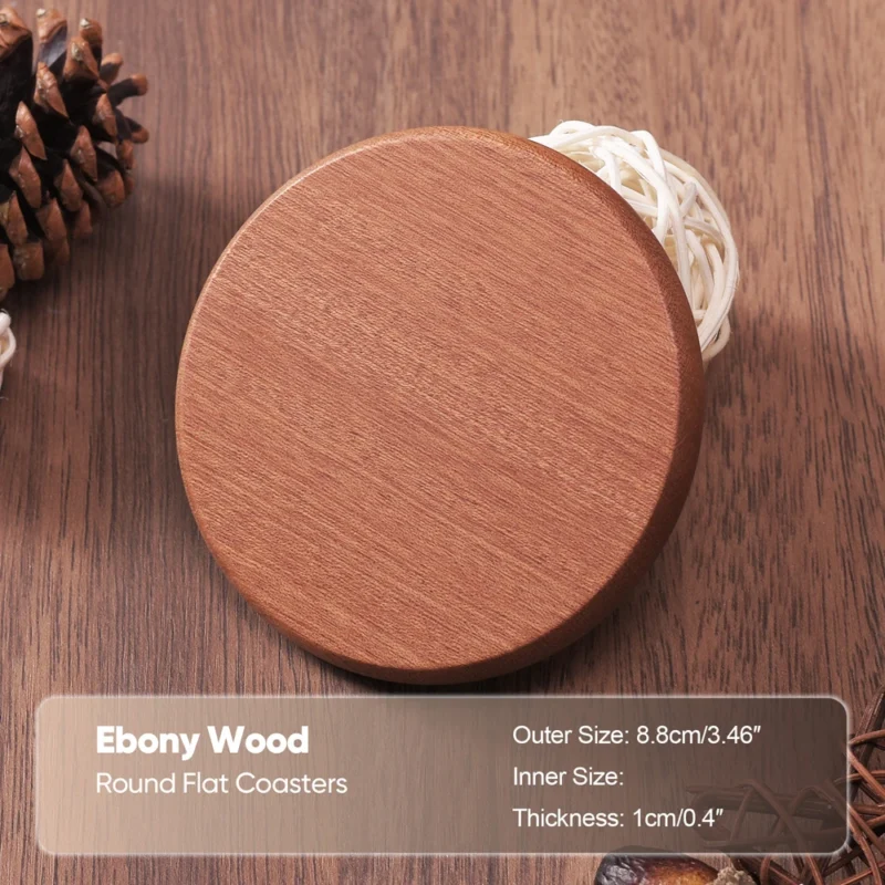 1PCS Solid Walnut Wood Coaster Round Square Beech Wood Cup Mat Durable Heat Resistant Tea Coffee Cup Pad Placemats 8.8cm/3.46in