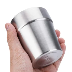 Stainless Steel Cups 6oz Set of 2 Metal Drinking Cups 10oz Stackable Double Wall 304 Metal Insulated Drinking Cup for Home Party