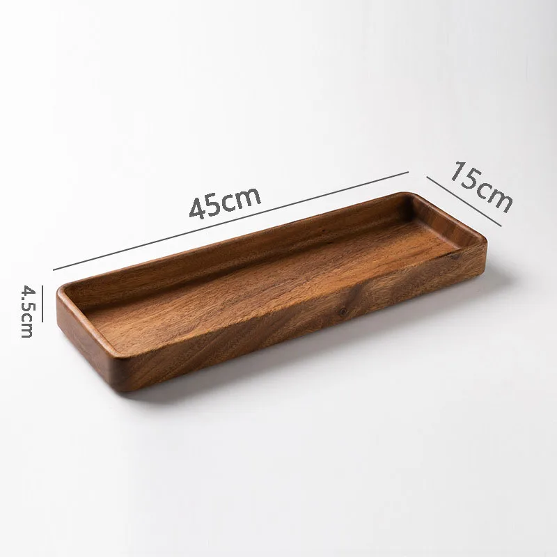 Black Walnut Wood Storage Tray Modern Afternoon Tea Dessert Organizer Living Room Desktop Dry Fruits Container Home Decoration