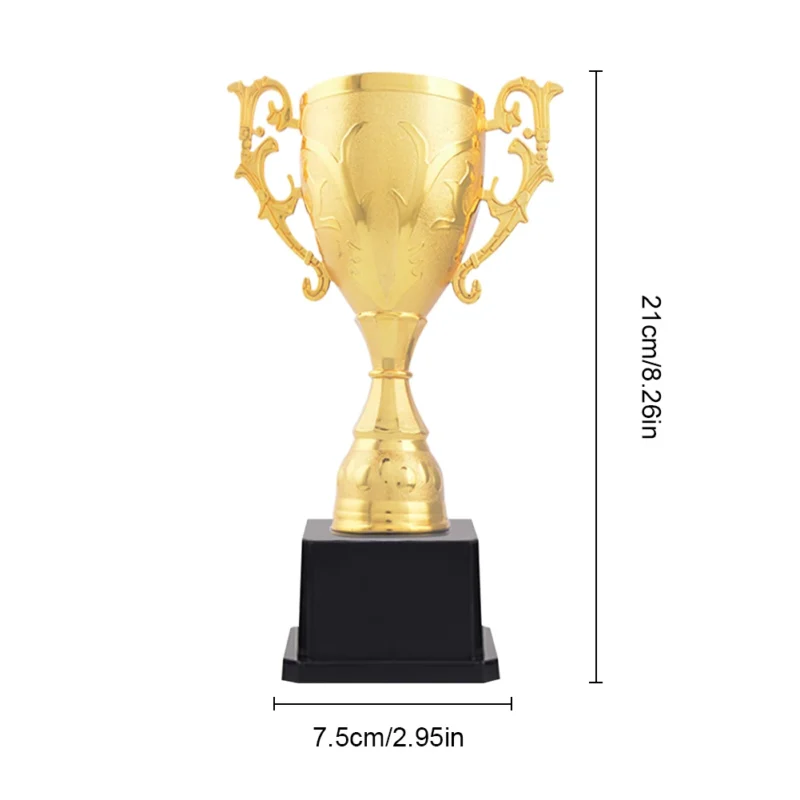 Gold Award Model Trophy Cups Plastic/Metal Sculpture Trophies 37/21/17cm Competition Soccer Craft Souvenirs Winner Medal