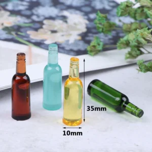 6Pcs 1:12 Dollhouse Miniature Beer Wine Drink Bottle Doll Kitchen Accessories