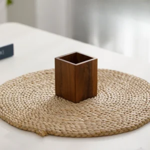 Walnut Wood Pen Holder Creative Solid Wood Storage Box Office Desk Decoration Pen Holder Walnut Wood Feel Light Luxury