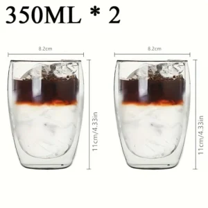 Double Wall Glass Cup Heat Insulation Transparent Handmade Tea Drink Cups MINI Whisky glasses Espresso Coffee Mug set 250-450ml