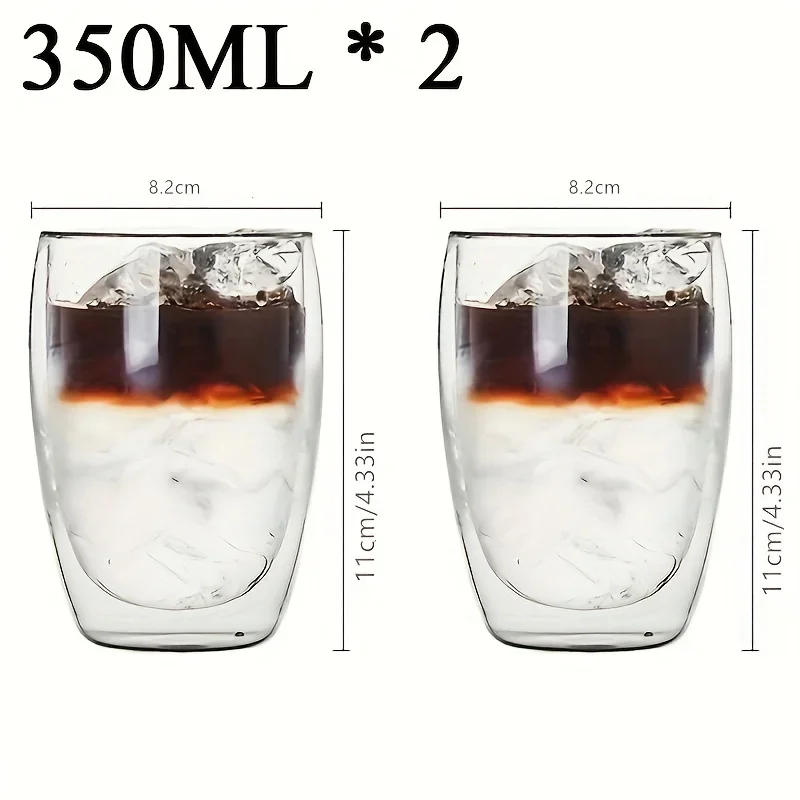 Double Wall Glass Cup Heat Insulation Transparent Handmade Tea Drink Cups MINI Whisky glasses Espresso Coffee Mug set 250-450ml