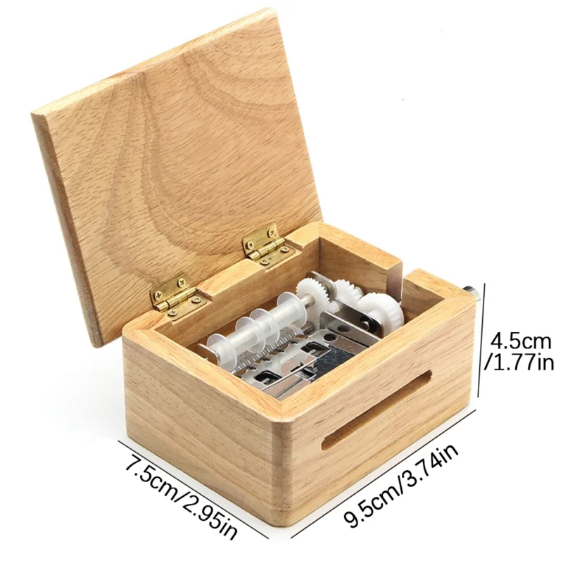 15 Tone Music Box DIY Hand-cranked Wooden Box With Hole Puncher 10pcs Paper Tapes Music Movements Box Paper Strip Home Decor