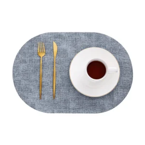 1/4/6pcs Decoration Oval Gift Placemats Heat Resistant Thick Faux Leather Non-Slip Table Mats Pad for Kitchen Coffee Dining Room