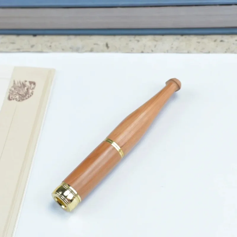 Double Filter Red Sandalwood Smoke Pipe Carved Dragon Mouth Real Wood Cleaning Friendly Compact And Durable Smoking Accessory