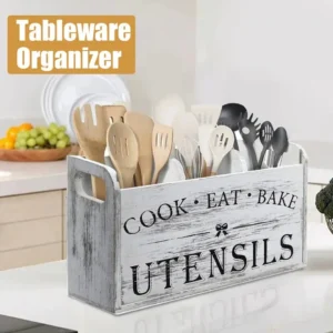 Wooden Storage Rack For Baking Utensils Move Around Countertops With Ease For Kitchen Hopsticks Spoon Storage Box Widely Used