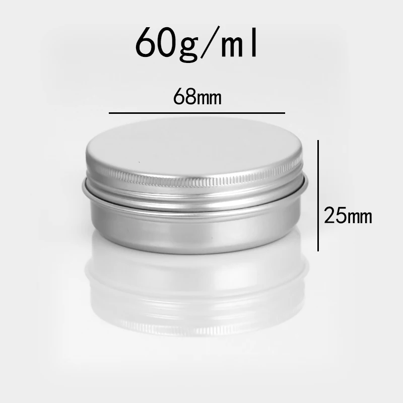 5/10/15/20/30/50/60/100/150/200/250g Aluminum Tins with Lids Silvery Tin Cans Round Metal Box Empty Ceam Jar Cosmetic Containers