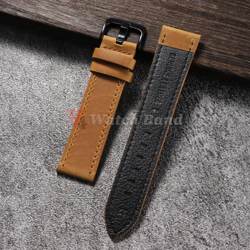 S85746b6caee8464d8afd0016731741a9P.webp Leather Watch Band Strap 18mm 20mm 22mm 24mm Sport Vintage Leather Men Women Watchband Stainless Steel Buckle Watch Accessories