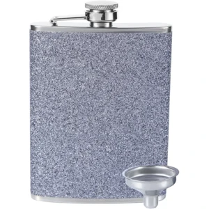 8oz Glitter Bling Hip Flask Stainless Steel Hip Flask with Never-Lose Cap and Funnel Leakproof Liquor Alcohol Flasks For Whiskey