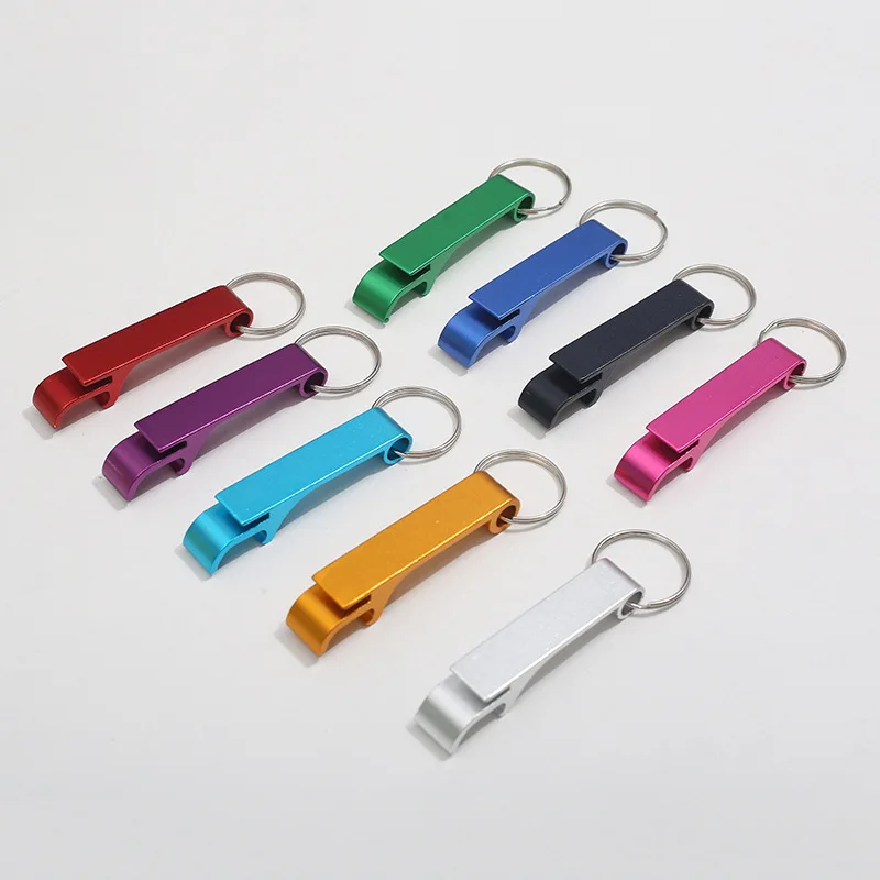 Color Mini Bottle Opener Metal Beer Drink Opener Keychain Small Practical Flat Portable Bottle Opener Suitable For Kitchen