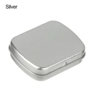 1PC New Metal Rectangular Storage Box Container with Lid Small Tin Boxes Empty Containers Silver Storage Box Case Organizer