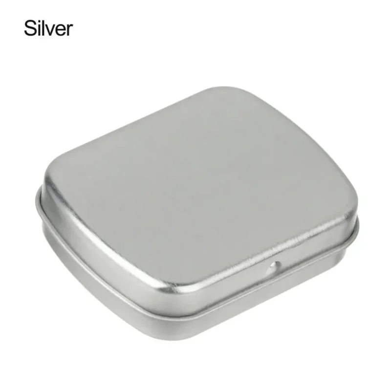 1PC New Metal Rectangular Storage Box Container with Lid Small Tin Boxes Empty Containers Silver Storage Box Case Organizer